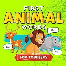 First Animal Words for Toddlers: Introduction to Animals Picture Book for Kids Ages 2-4 with Cute Cartoon Illustrations