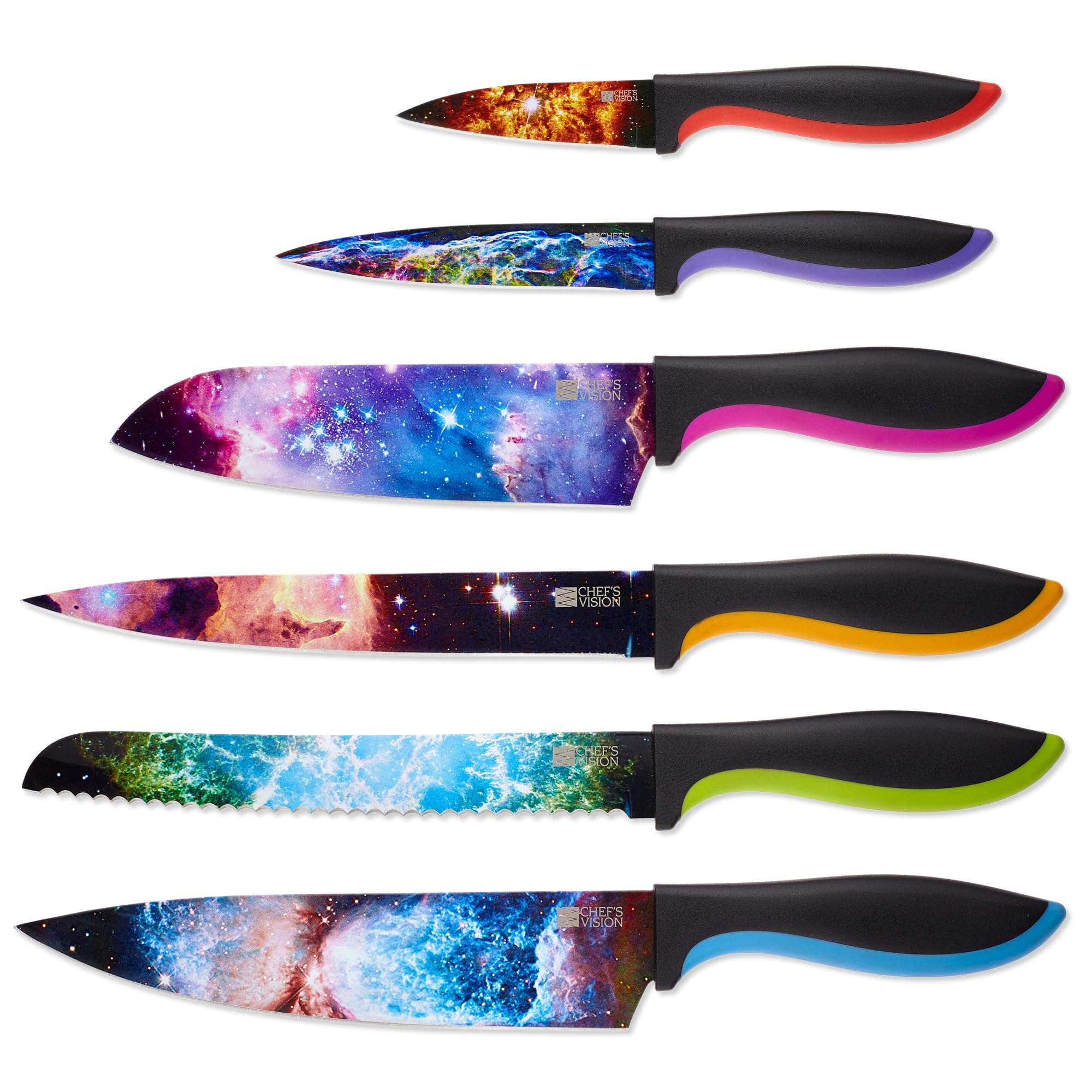 GALAXY 7 17本ナイフセット Amazon | CHEF'S VISION コスモスナイフセット、カラフルなステンレス
