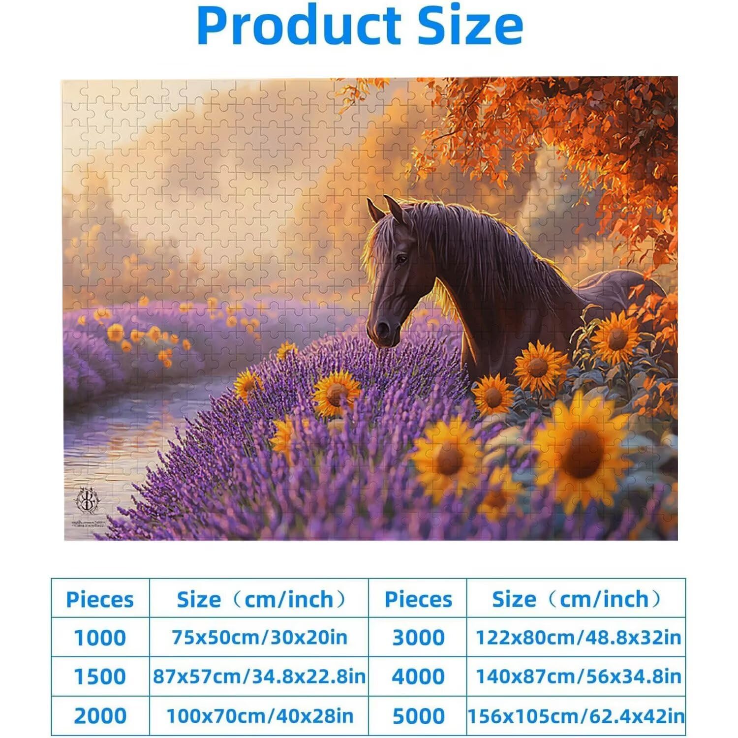 1500 Pezzi di Puzzle, Cavallo di lavanda1500 Pezzi di Puzzle per Adulti, Regalo di Anniversario, Regalo di Natale, Decorazione Della Casa, Prevenzione Della Degenerazione Cerebrale Negli Anziani v927