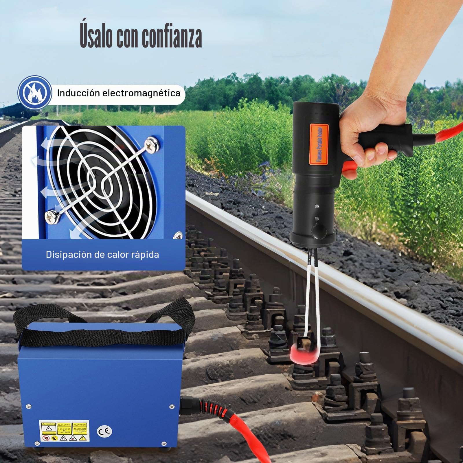 Calentador de Inducción Magnético de 1500 W 750 ℃, 4 Calentador de bobinas | Bobinas de cobre puro, desmontar tornillos oxidados, herramienta de calefaccion, Reparación de vehículos，Induccion para Coche