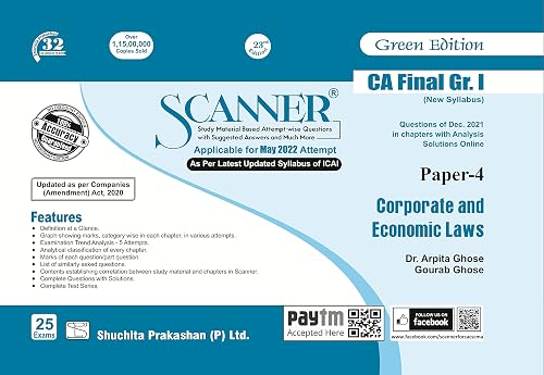Scanner CA Final Group-I Paper-4 Corporate and Economic Laws