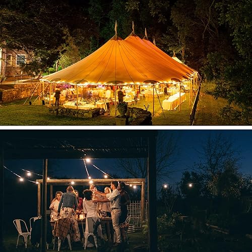 Miniatura 6 de Leadleds Paquete de 15 bombillas LED S14, inastillables estilo Edison vintage, 1 vatio (equivalente a 11 W), blanco cálido 2700 K, impermeable, base