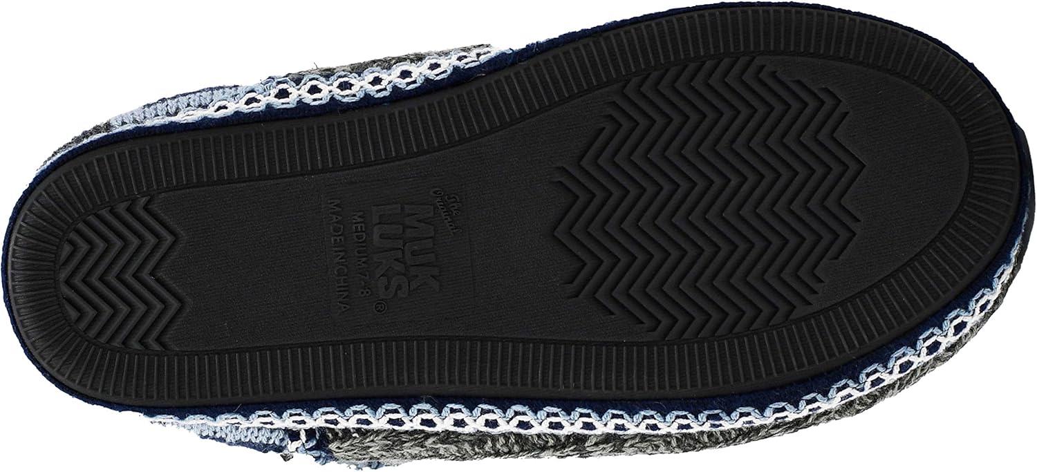 MUK LUKS Women's Leigh Slippers X-Large Dark Grey Heath