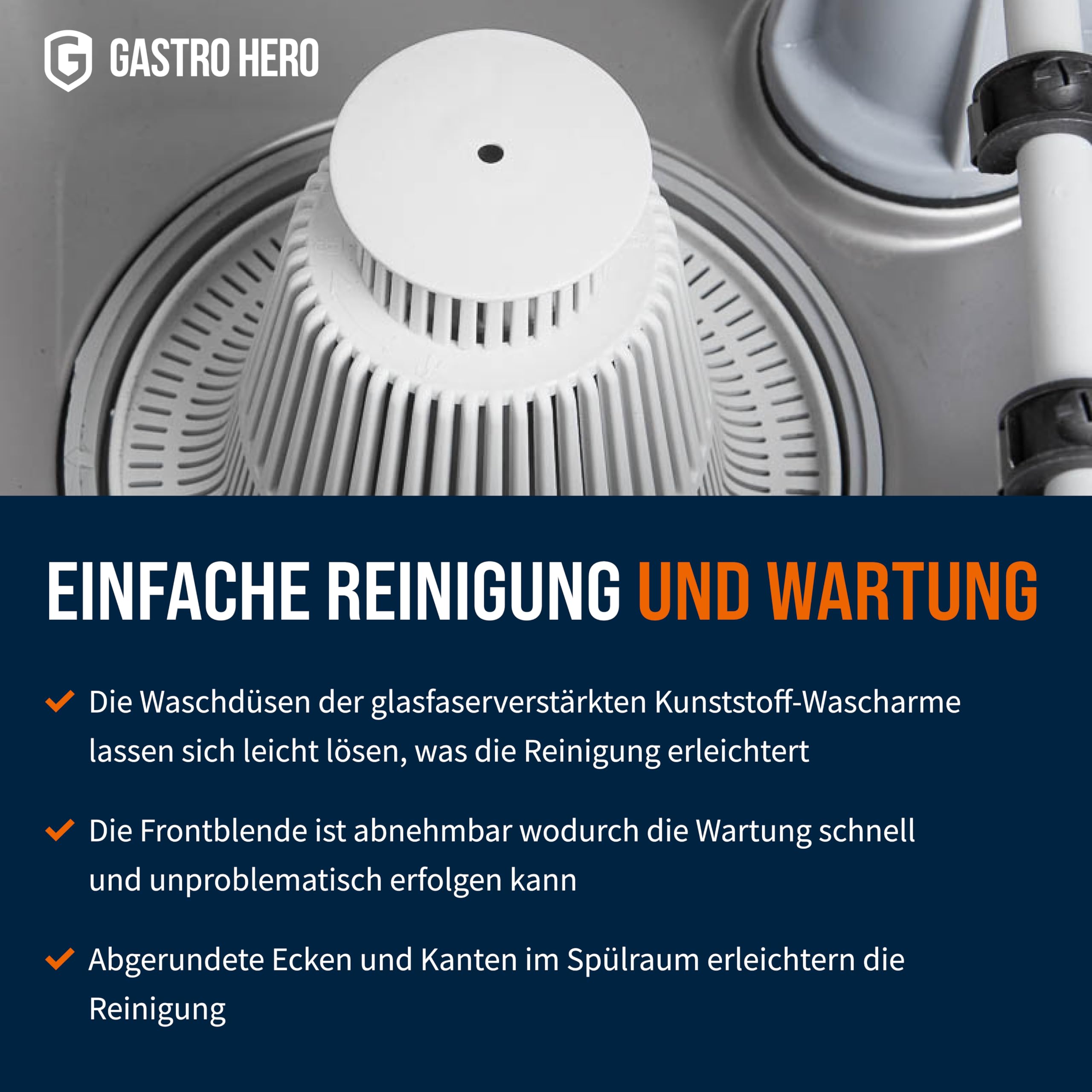GastroHero Gläserspülmaschine Eco 35 230 V, Gläserspüler Gastronomie, Gläserspülmaschine Gastro, Gastronomiebedarf, Energiesparend, Schnellzyklus, Ideal für professionelle Küchen und Bars