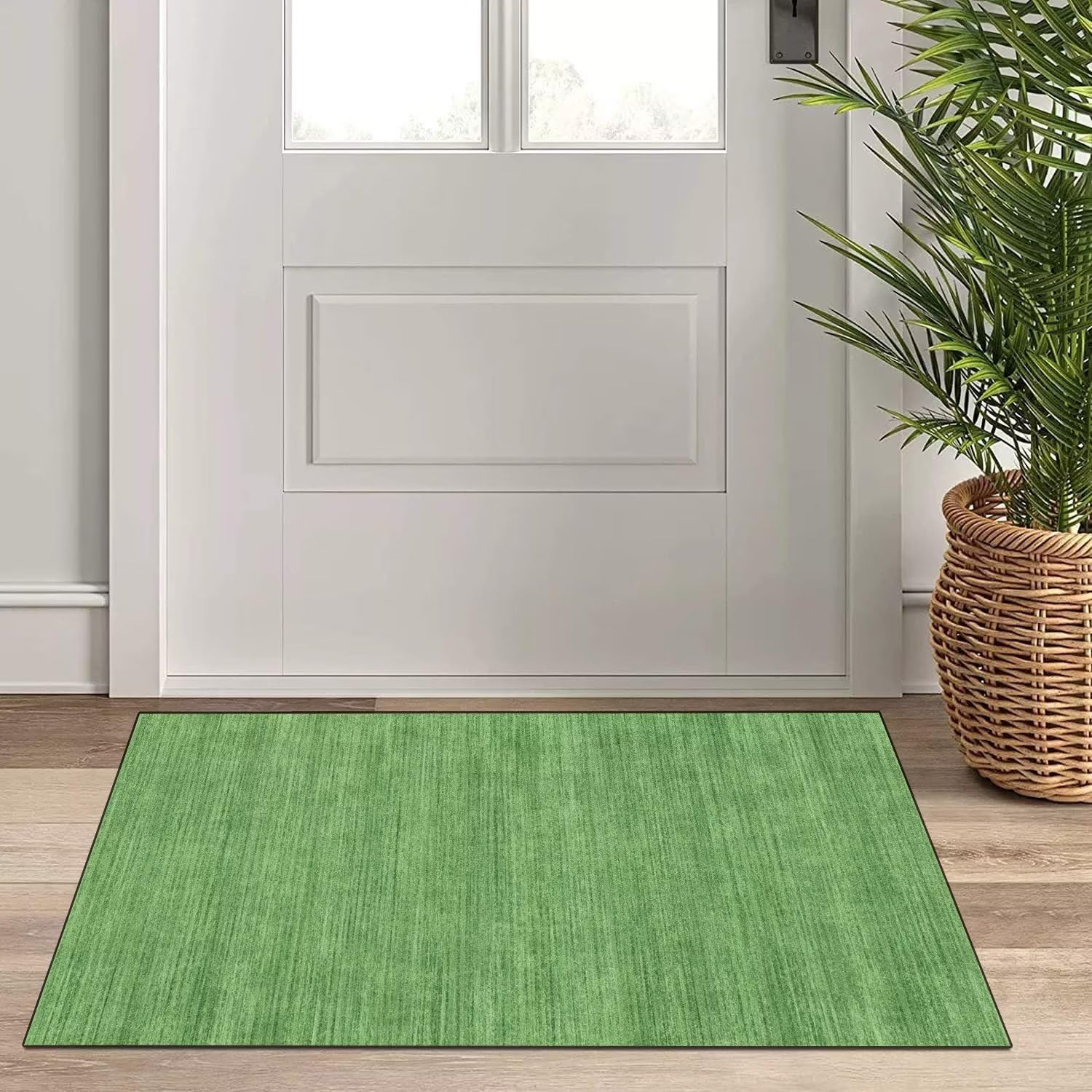 WOLEYUU Läufer Teppich Küche rutschfest Waschbar Grün 90x200 cm Moderner Design Teppich für Langen Flur Esszimmer Schlafzimmer Wohnzimmer Schmutzfangmatte Meterware Sonstiges