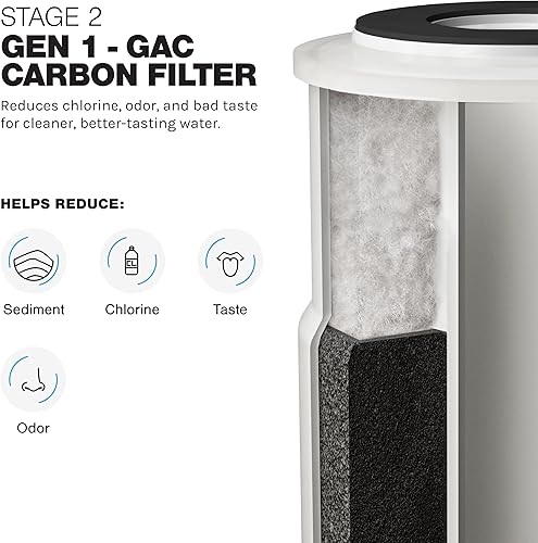 Miniatura 5 de Juego de repuesto de filtro de agua para toda la casa de sedimentos y CTO de 2 etapas para LWH-D GEN 1, certificado NSF, se adapta a sistemas