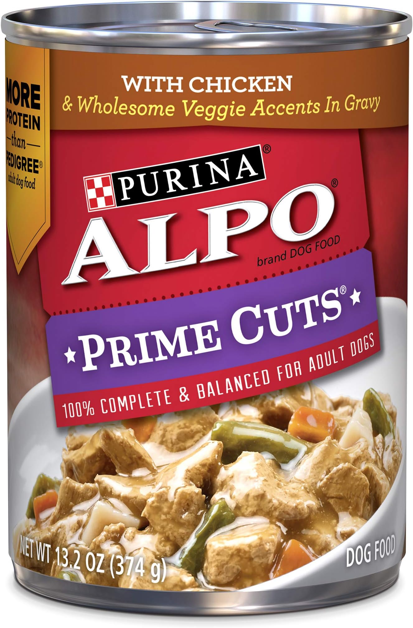 Purina ALPO Gravy Wet Dog Food, Prime Cuts With Chicken - (12) 13.2 oz. Cans