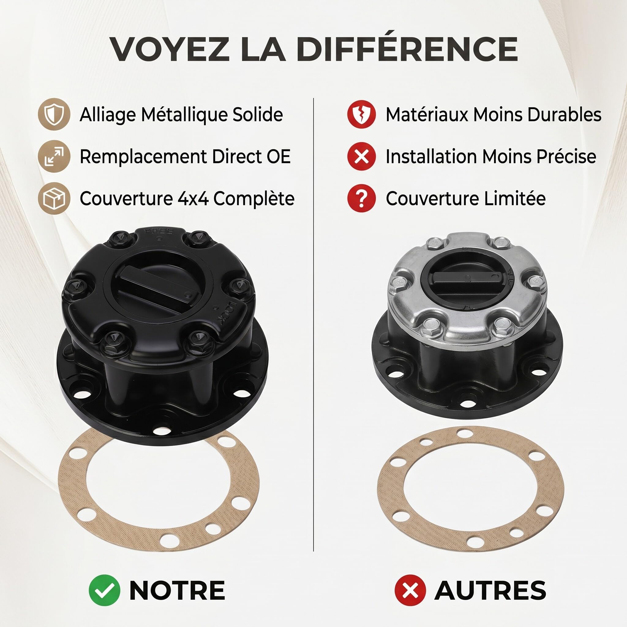 Manual Locking Wheel Hub Assy, para SJ410 SJ413 Samurai, Vitara Grand Vitara X-90, Reemplaza 43810 60A00, Aleación de Metal, Juego Completo, Ajusta Cojinete de Rueda
