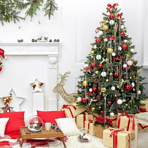 Miniatura 2 de 8000 piezas de oropel de Navidad, carámbanos de Navidad de oropel plateado, carámbanos de oropel de árbol de Navidad, carámbanos metálicos rojos,