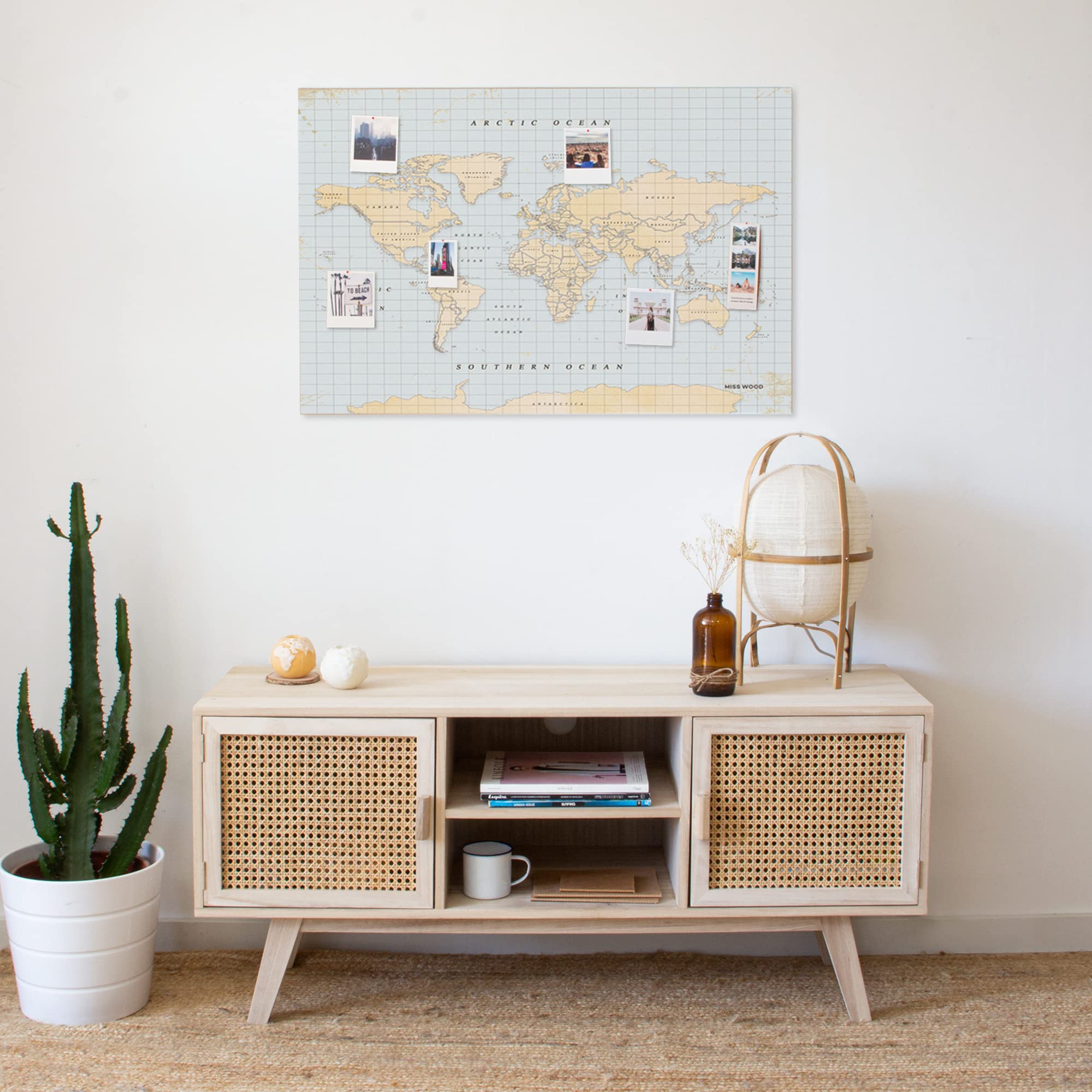 Wereldkaart kurk XL Vintage 90 x 60cm