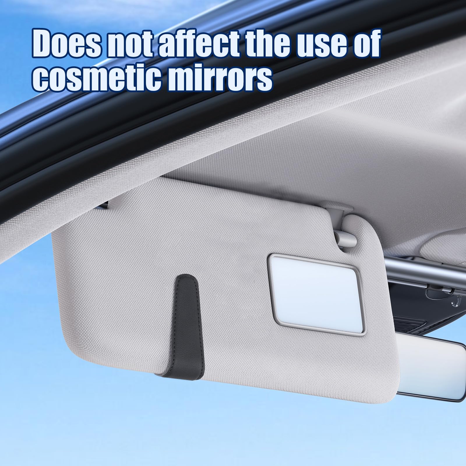 JNNJ Portaocchiali Magnetico Per Visiera Auto In Pelle PU, Supporto Universale Per Occhiali Da Sole, Dimensioni 9x4.8x3.5 Cm, Colore Blu