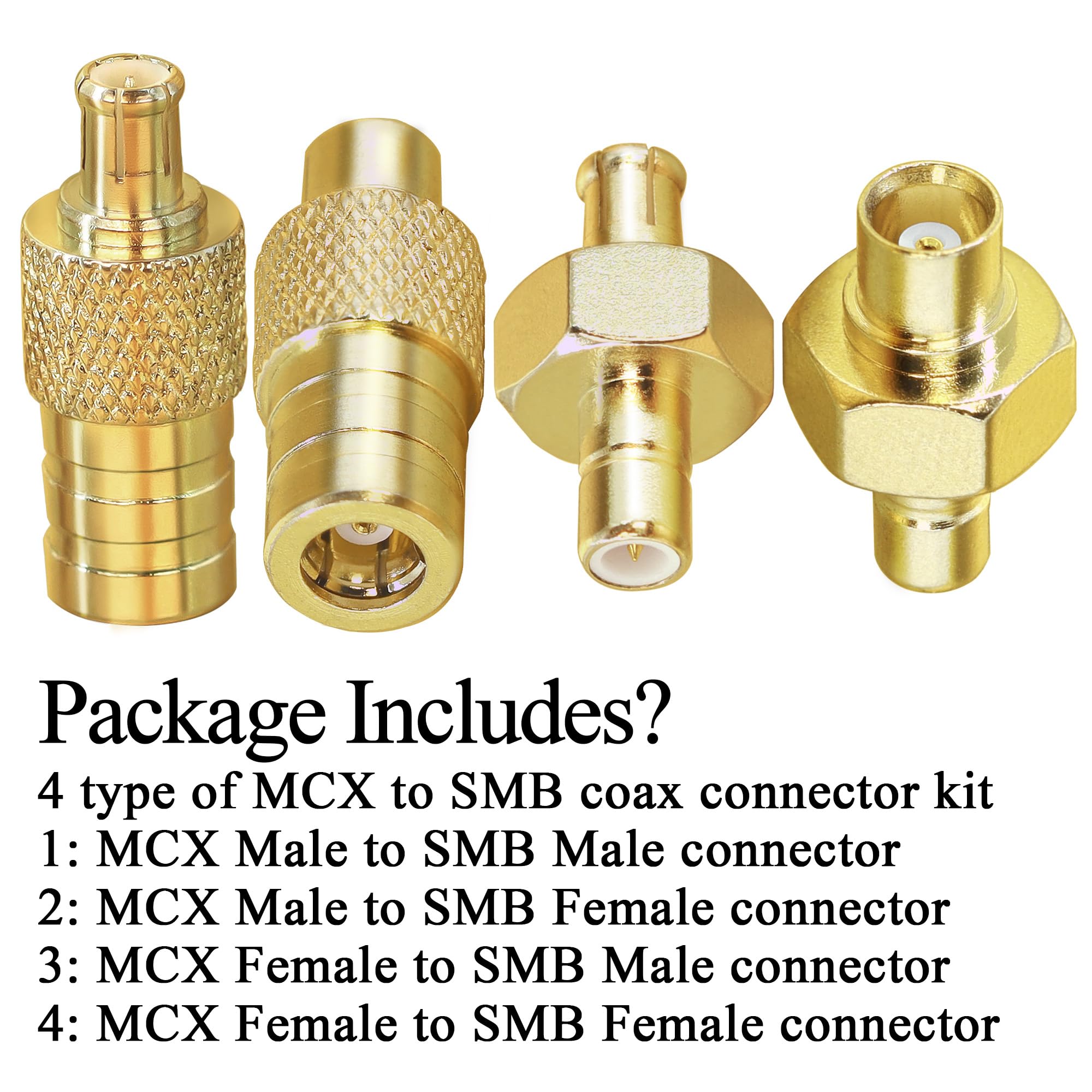 Eightwood Dab Adaptateur MCX To SMB Mâle 4 Kit Adaptateur Antenne Autoradio Dab Pour Antenne Dab Voiture Radio Câble RF Pour Voiture Satellite Sirius XM