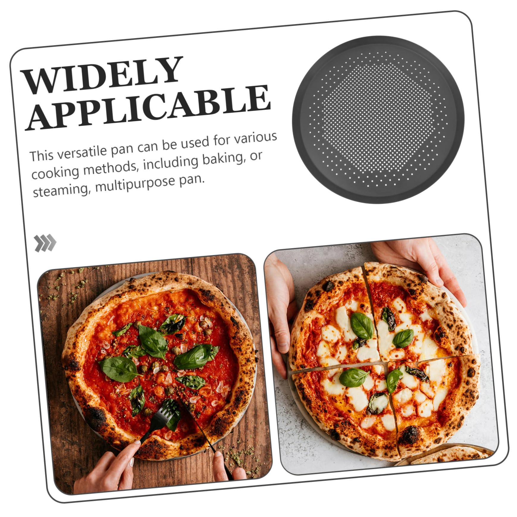PRETYZOOM Rundes Backblech 33cm Perforiertes aus Aluminiumlegierung Pizza