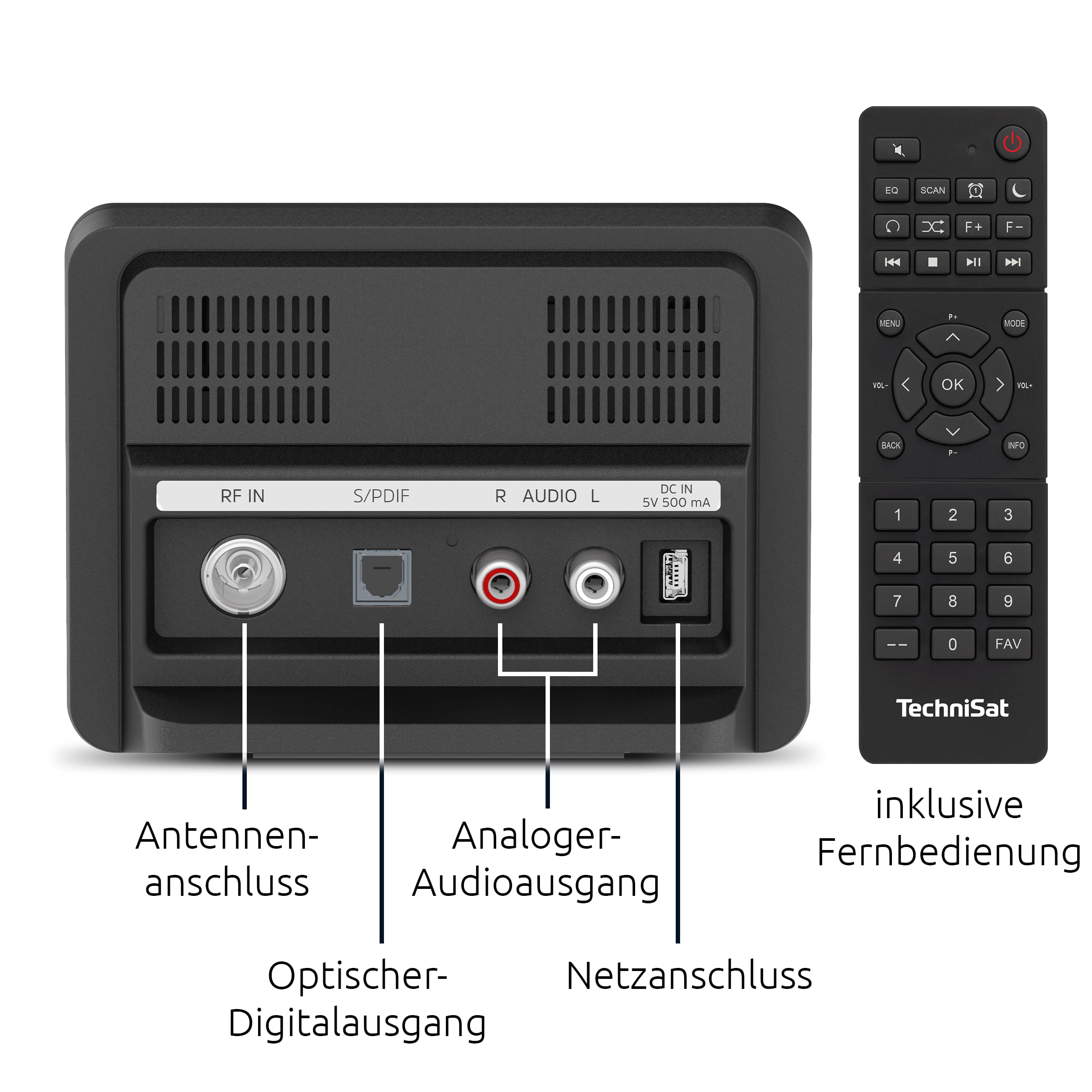 TechniSat DIGITRADIO 11 IR Adaptateur Dab+ et Radio Internet (Wi-FI, écran Couleur, Bluetooth, télécommande, réveil, sans Haut-Parleur, idéal pour la Mise à Niveau des systèmes Hi-FI existants)