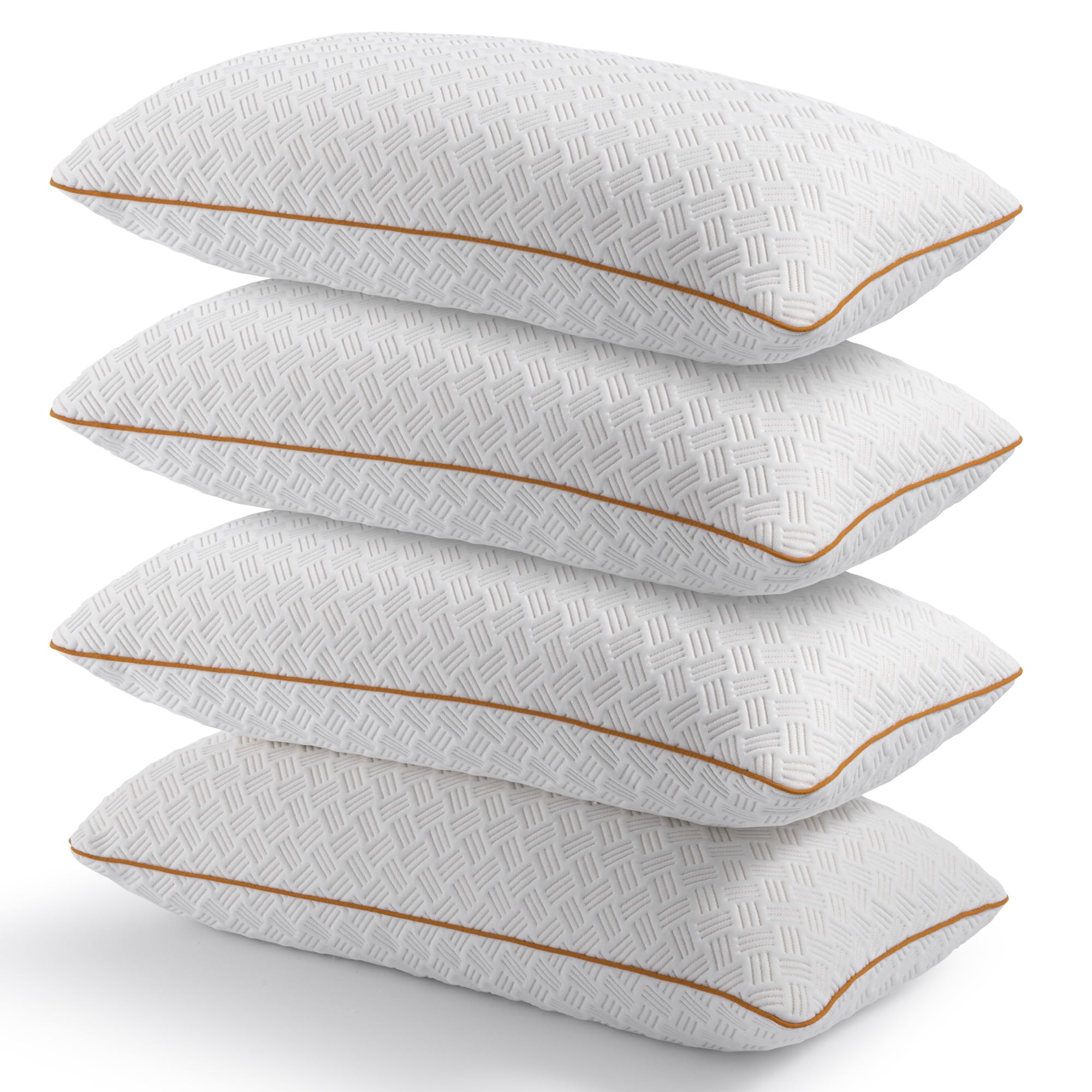 Twirest Shredded Memory Foam 4 Pack Pillow,Soft Hypoallergenic Dust Mite Resistant,Alleviate Neck Pain Hotel Pillow(51 * 66CM)