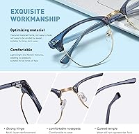 Vista 126 de Lentes Aomaste con bloqueo de luz azul, retro, con semi montura, UV400, lentes transparentes para computadora, unisex