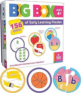 Carson Dellosa Big Box of Early Learning Puzzle Games, Puzzle Box With Alphabet, Numbers, Colors & Shapes Word Games, Preschool and Kindergarten Learning Activities, Phonics Learning Games for Kids 4+