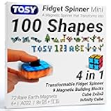 TOSY Magnet Fidget Spinner Mini - 8 Blocks, 3 in 1 Toy: Transformable Fidget Spinner, Infinity Cube, 2x2 Puzzle Cube, Christmas Stocking Stuffers Gift for Kids/Adults, STEM Sensory Stress Relief Toy