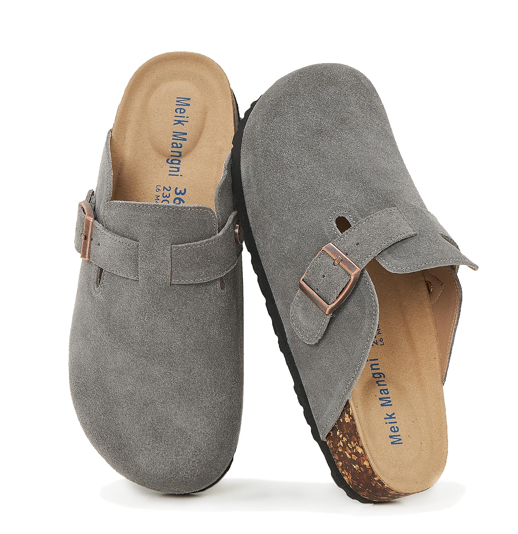 Meik Mangni Zoccoli e Sabot Donna Ciabatte da Uomo con Fibbia Regolabile al Piede Comodo Pantofole in Pelle Sandali di qualità,36-47 EU