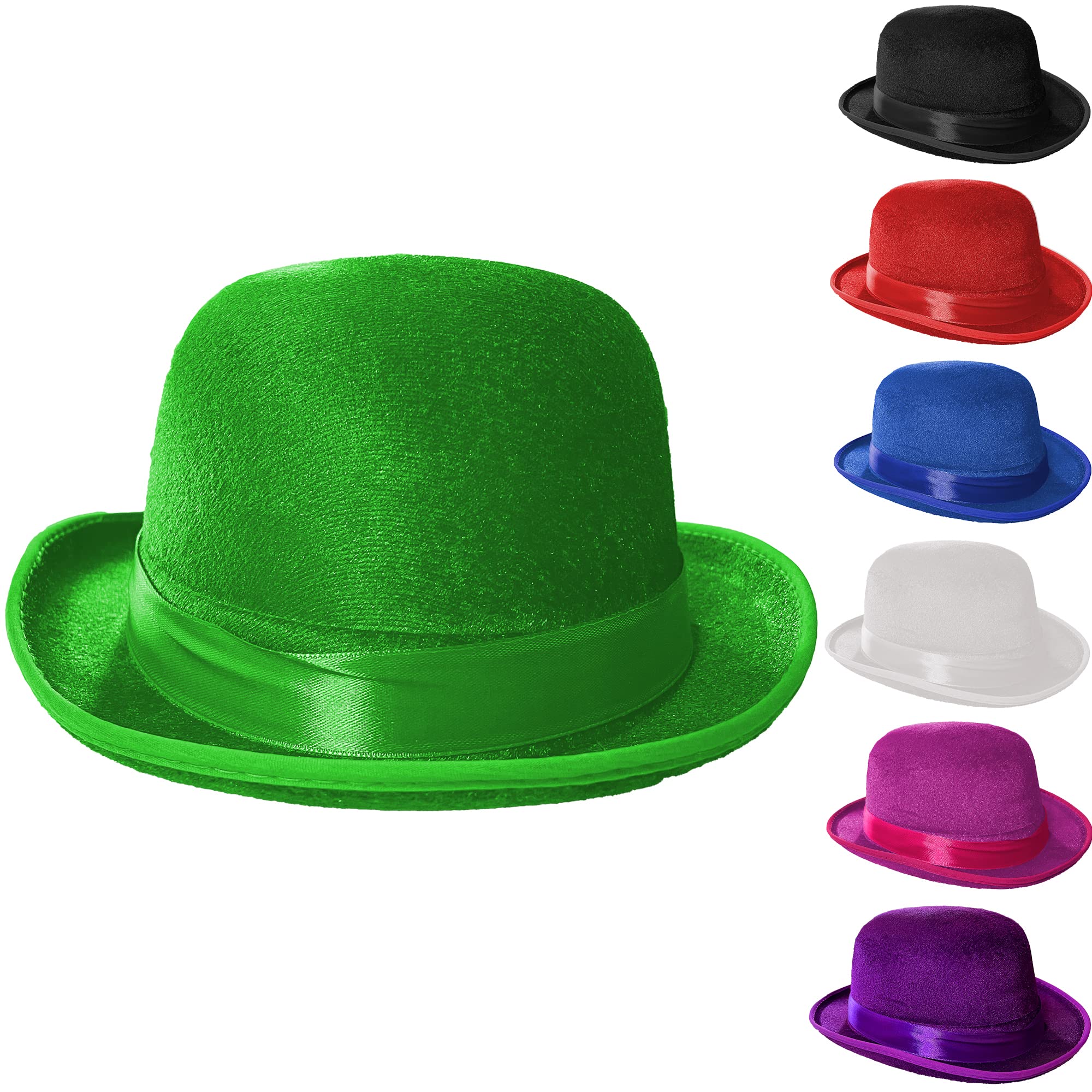 Sombrero Bombin Chistera de Fieltro para Adulto, Gorro Payaso para Disfraces de Halloween Carnaval y Fiestas, Talla única 55-58cm