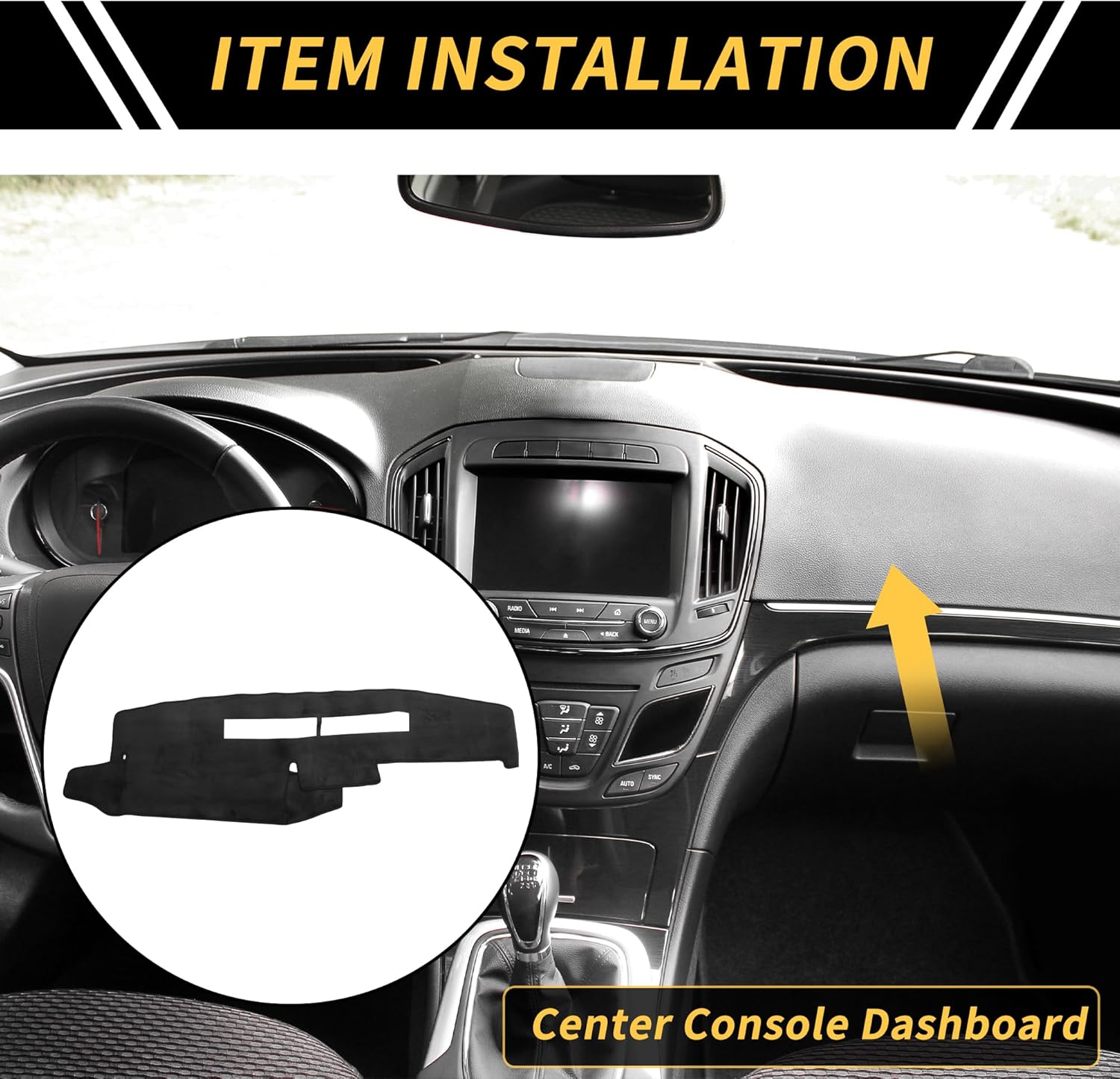 Dash Cover for Chevrolet Silverado 1988-1994 Dash Board Mat Anti-Slip Dash Cover Mat Flannel Center Console Dashboard Cover Pad Carpet Black
