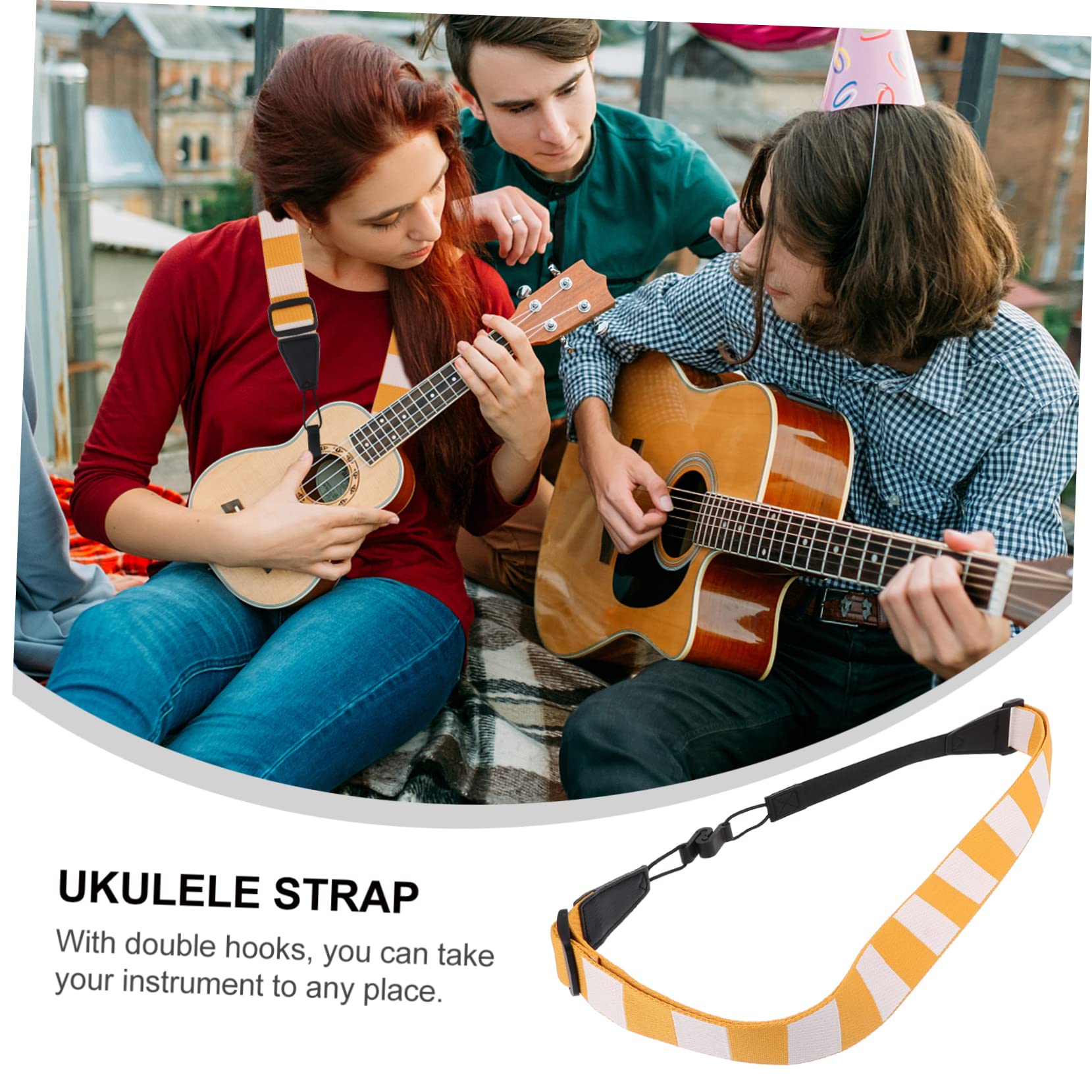 ibasenice 3stücke Ukulele Gurt Aus Strapazierfähigem Punch-freier Schultergurt Für Ukulele Und Andere Instrumente Langlebige Und Attraktive Farbgestaltung Für Musikaufführungen Und