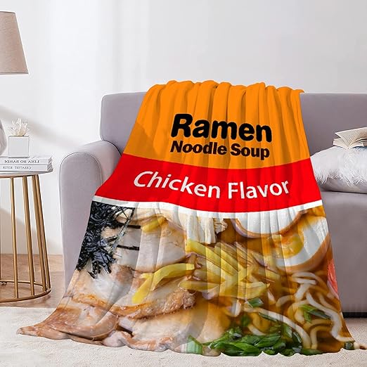 Ramen Noodle Soup Chicken Flavor Throw Blanket Super Soft