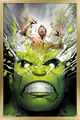Trends International Marvel Comics - Póster de pared de The Incredible Hulk - Cover #171, 14.725 x 22.375 pulgadas, versión enmarcada en oro