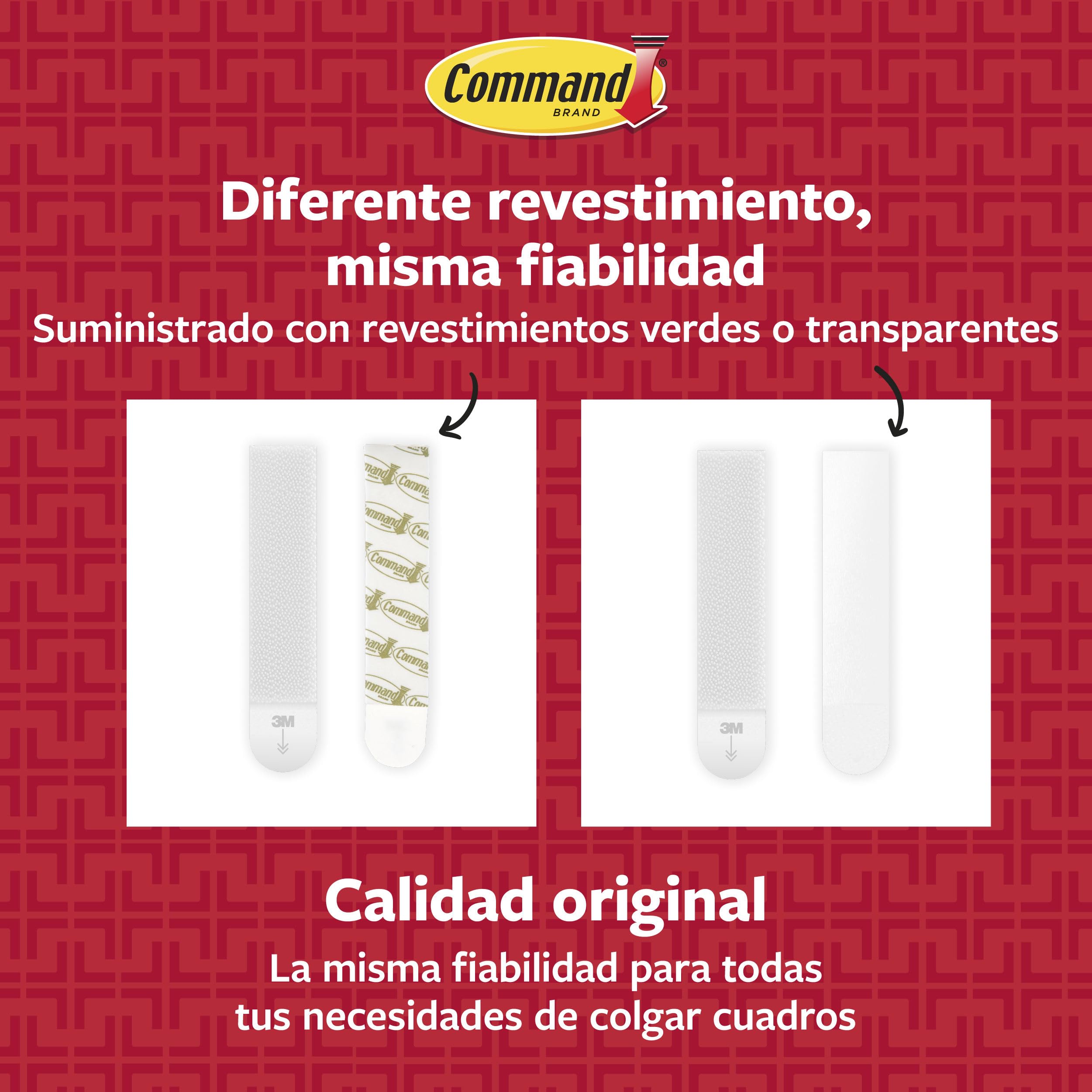 Command Tiras Adhesivas para Colgar Cuadros, 8 Pares de Tiras Medianas y 8 Grandes Blancas - Para Marcos, Espejos y Otros Adornos - Colgar sin Agujeros ni Taladrar — view 7