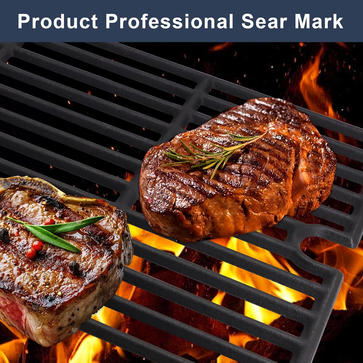 Criditpid Grill Replacement Parts for Charbroil, Cast Iron Grill Cooking Grates for Charbroil 463722315, Charbroil 463722313, Charbroil 463750914 Grill Grates.