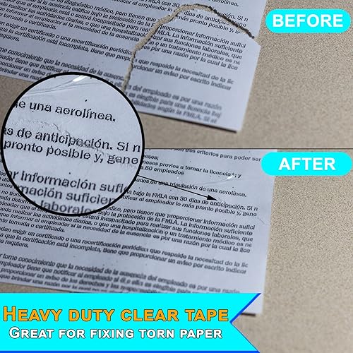 Miniatura 3 de Cinta de embalaje transparente (144 rollos) industrial de 2 mil a 2 pulgadas x 110 yardas para embalaje, envío, cajas de mudanza, recarga para