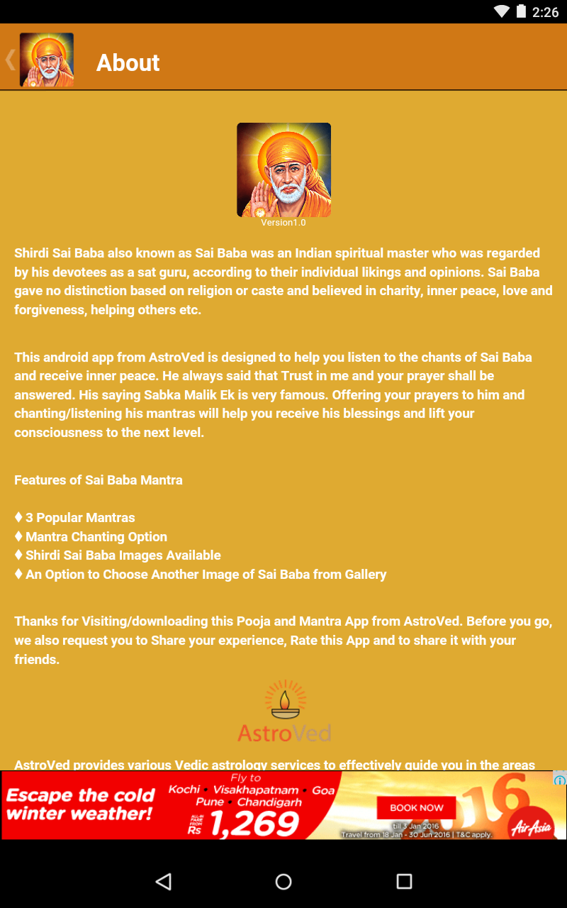 Sai Baba Mantra App on Amazon Appstore