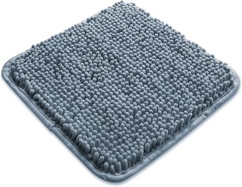 Miniatura 417 de Yeaban Alfombras de baño gris oscuro – Gruesas alfombras de baño de chenilla | Alfombras de baño absorbentes y lavables antideslizantes, alfombras