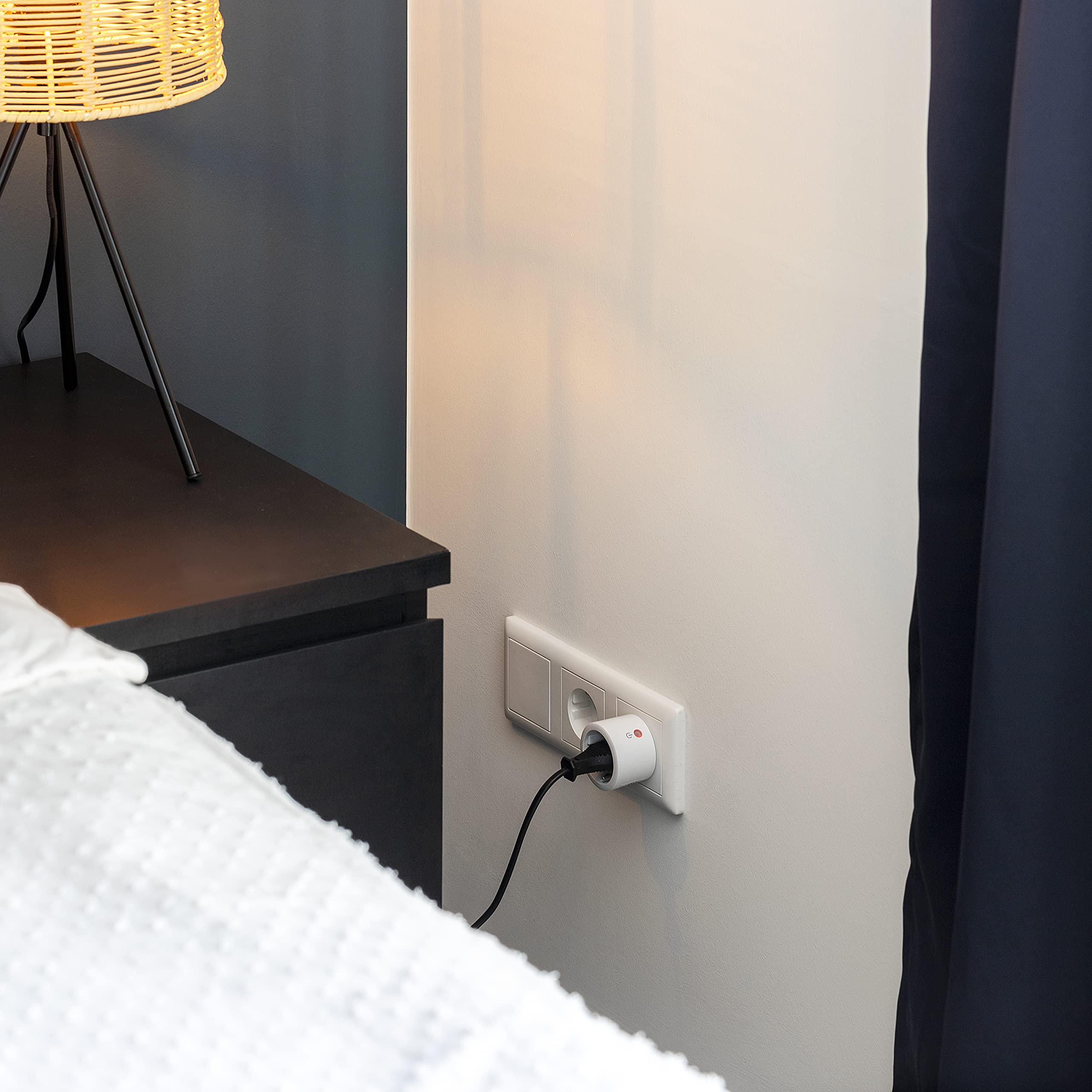 Smartwares SH4-99567 Schlafzimmer-Lichtschalterset – Plug & Connect – 1 Einbauschalter – 3 Wandschalter & SH4-99575 Indoor-Steckdosenschalterset mit Doppellichtschalter – Plug & Connect