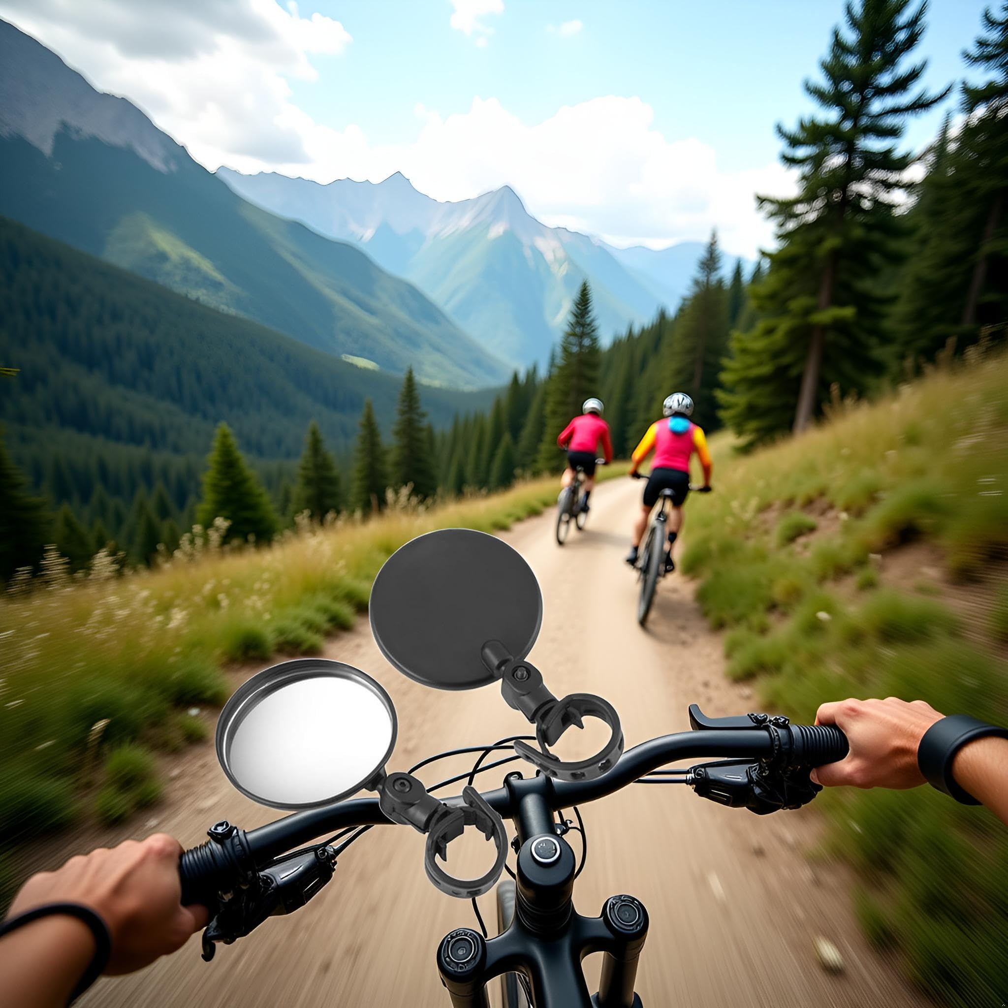 2Pcs Black Adjustable Rear View Mirror for Bikes, Universal Rearview Mirror for Handlebars, Wide Angle Acrylic Convex Safety Mirrors for Adult Bikes/Kids/Road/Mountain Bike