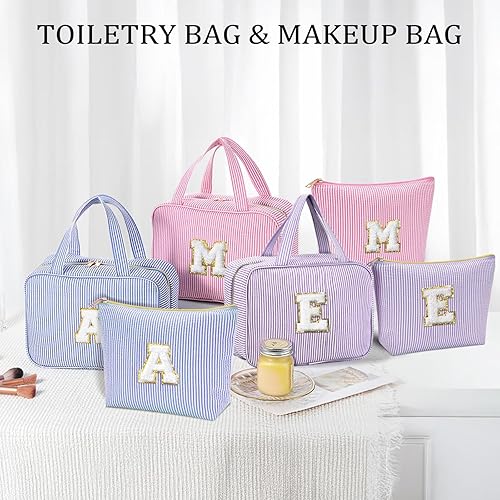 Miniatura 8 de YOOLIFE Neceser colgante para mujer, bolsa de aseo de viaje, bolsa de maquillaje con inicial, regalos de cumpleaños personalizados para mujeres y