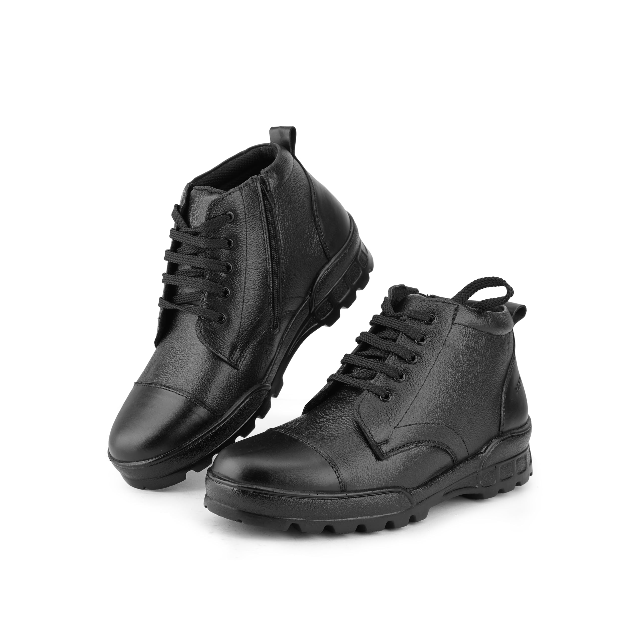 High Ankle Genuine Leather Shoes For Men | Super Comfortable Anti-slip Hiking Boots With Cushioned Insole| Casual Style Shoes | Winter Urban Riding Sleek Boots. (Commander-Size9)-image-22
