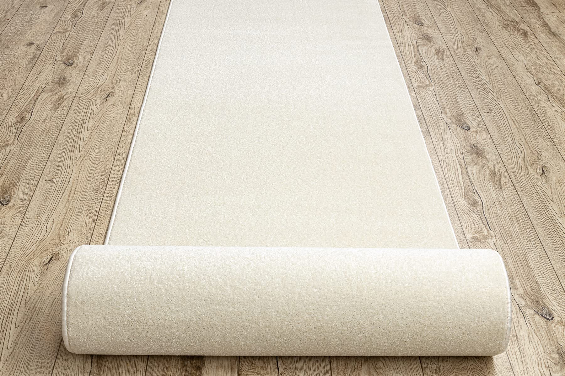 rugsx Tapis Couloir KARMEL Lisse - Tapis de Passage uni pour la Cuisine, Le Salon et Le Couloir - Blanc - 70x140 cm