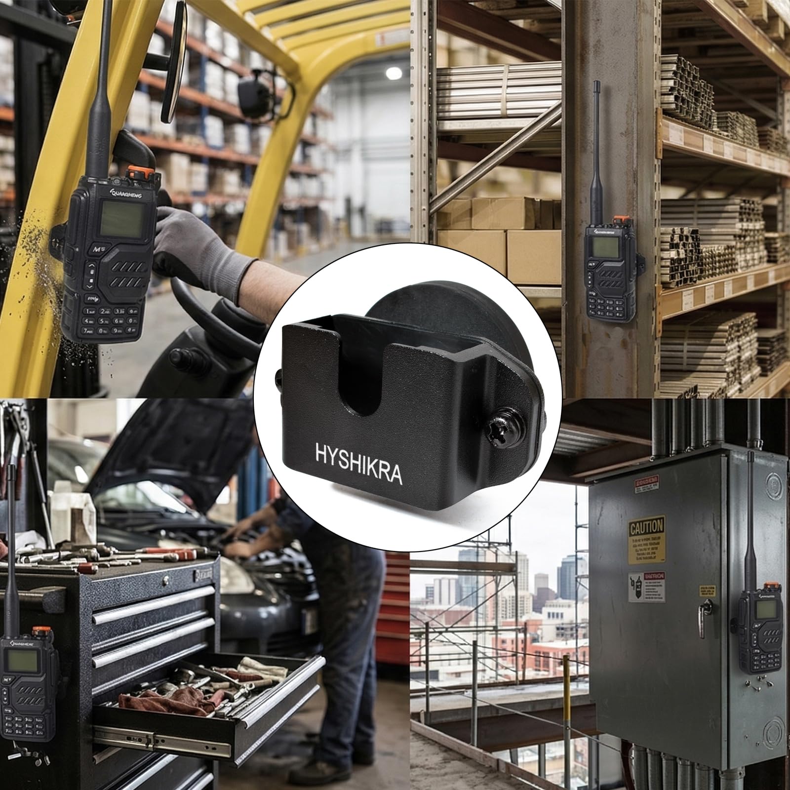 Supporto Universale 3-in-1 a Forte Magnete per Walkie-Talkie 7,5 kg da Parete per Baofeng Motorola Kenwood