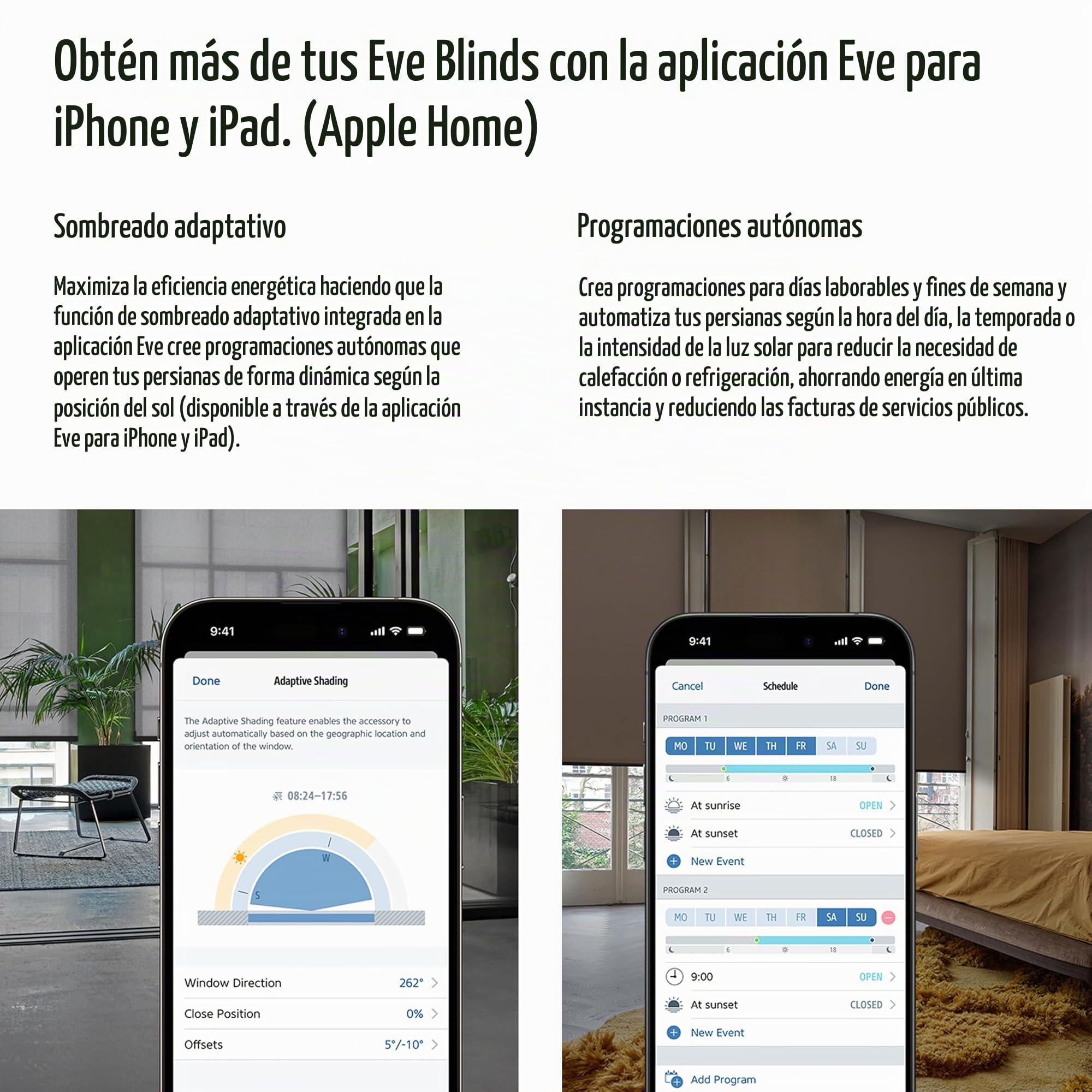 Eve Motionblinds Kit de modernización para estores enrollables (Matter) - Motor para Tubos de diámetro pequeño; actualiza Tus estores;req. Router de Borde Thread;Control por Voz/App/automatizado