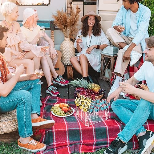 Miniatura 8 de NiHome Soporte antiadherente para tartas, 24 agujeros, soporte acrílico para tartas, soporte para piruletas para bodas, fiestas de cumpleaños,