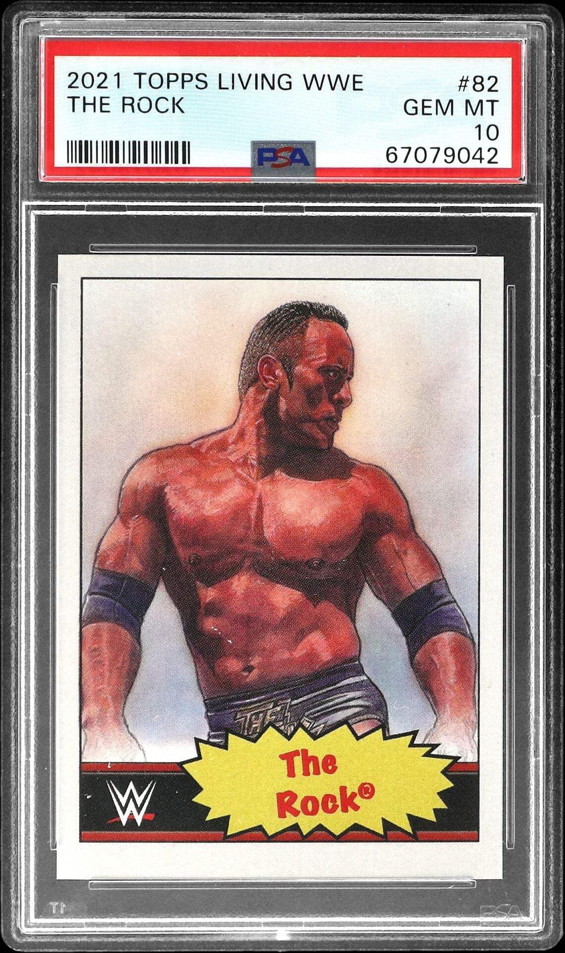 Amazon.com: Graded 2021 Topps Living WWE The Rock #82 Wrestling