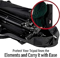 Vista 6 de VidPro TC-45 Estuche de transporte para trípode, bolsa de nailon resistente con correas para el hombro y asas, estuche compacto con cierre