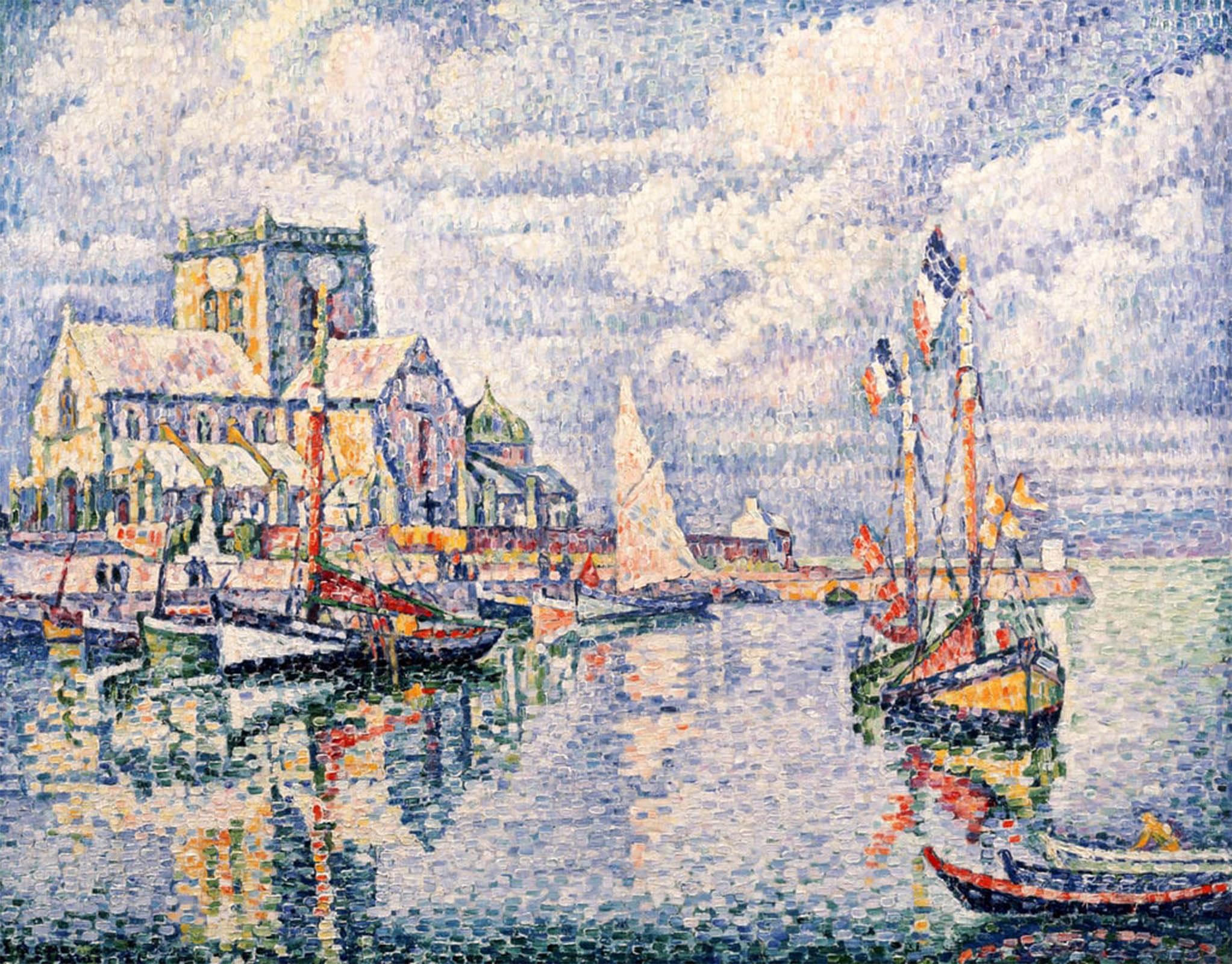SERENDIPITP Vintage Wall Art Canvas Nordic Poster Canvas Print Picture the Port of Barfleur by Paul Signac Wall Art Poster for Home Decor 60x90cm