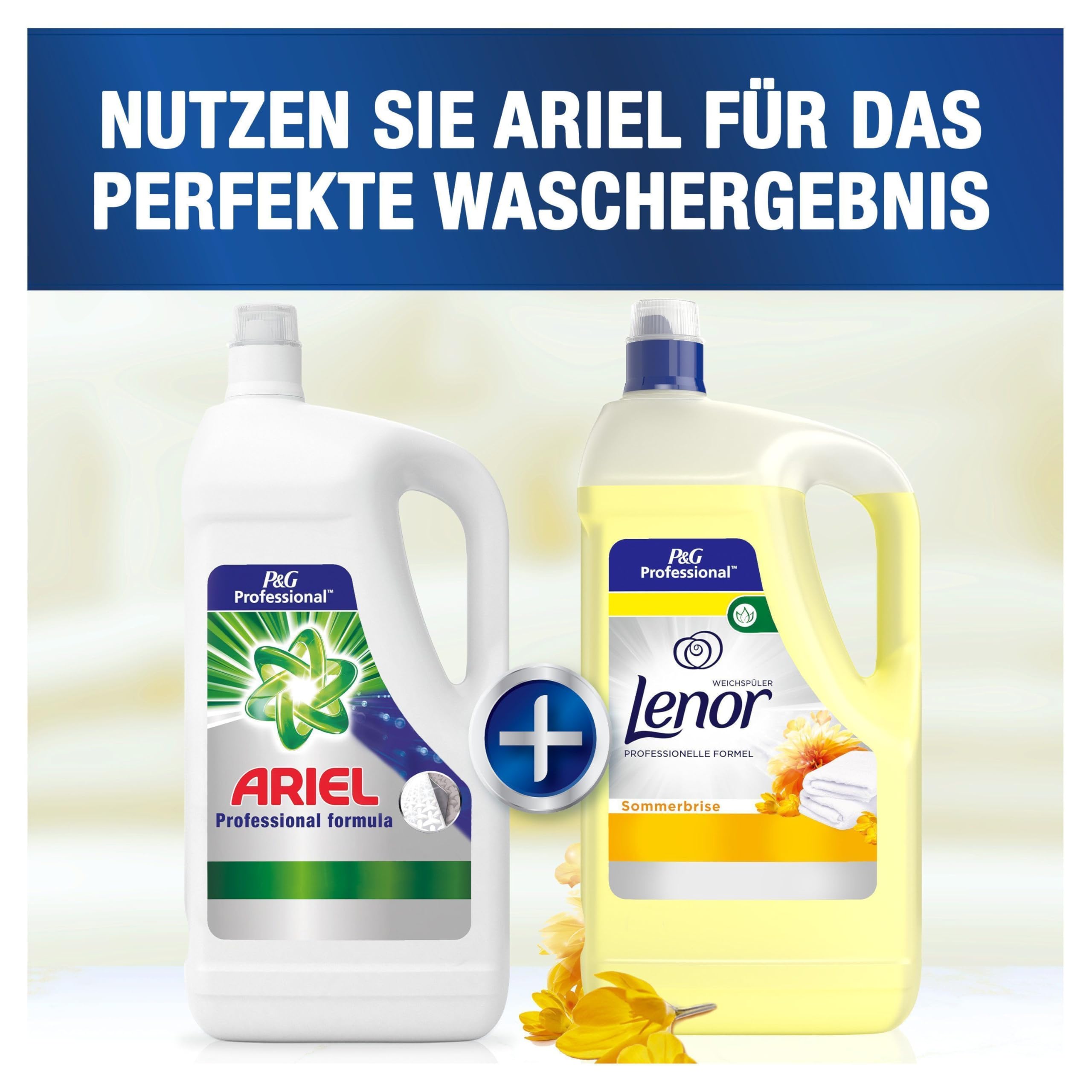 Lenor Professional Weichspüler Sommerbrise, 600 Waschladungen, (3 x 5 L), Pflanzenbasierte Weichheit, Langanhaltende Frische