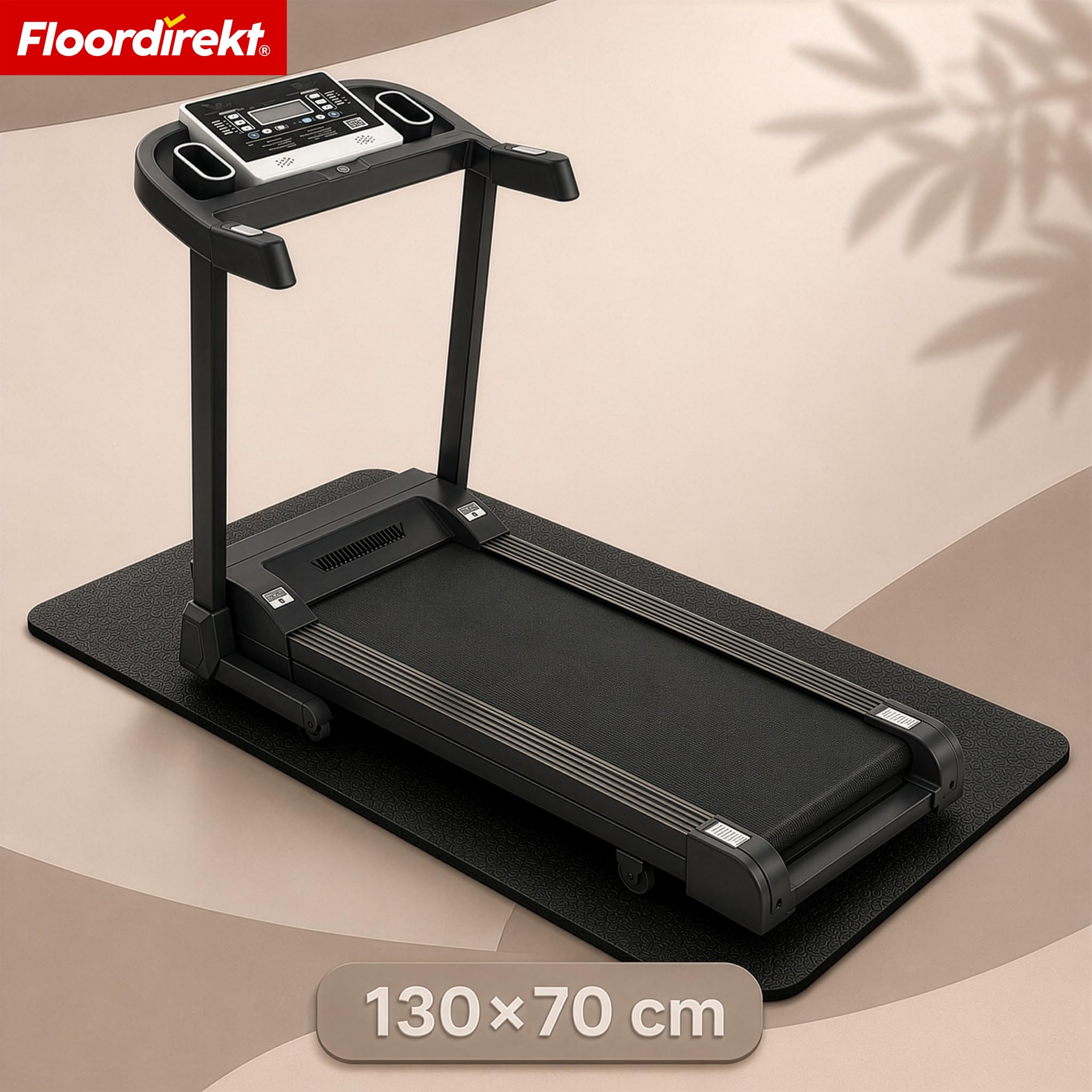 Floordirekt Sparta Tapis de protection de sol antidérapant pour tapis de course, vélo elliptique et équipement de fitness, absorbant les chocs