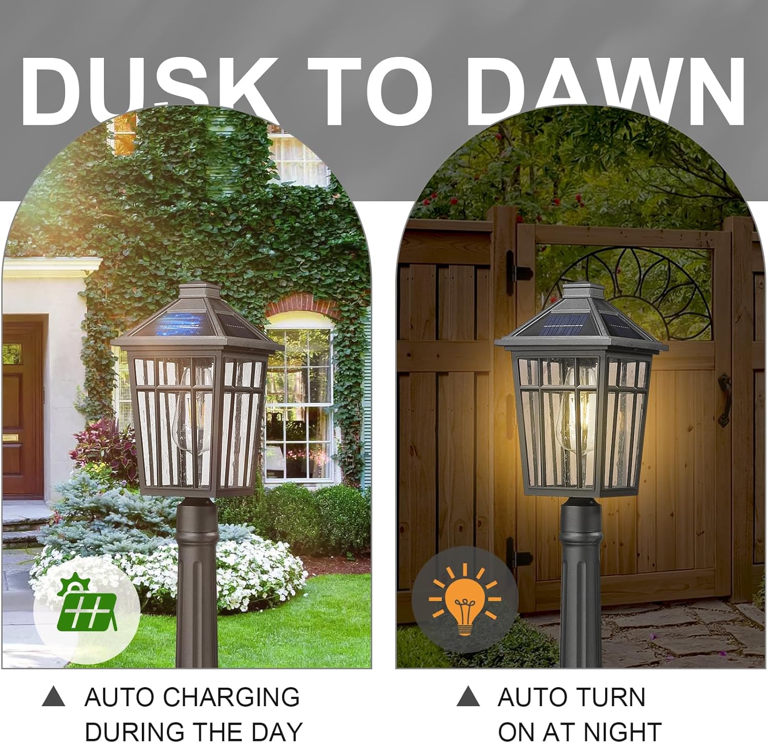 Darkaway 41inch Solar Post Lights Outdoor Light Fixture, Dusk to Dawn Aluminum Lamp with Remote and Pole Mount Base, Solar Lamp Fence Deck Post Lighting for Garden Patio Pathway