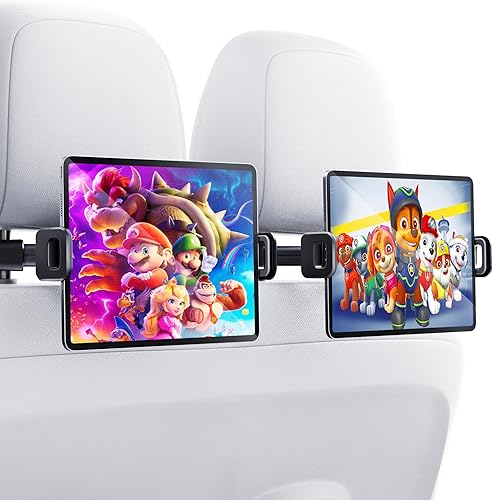 Miniatura 1 de Paquete de 2 soportes para tablet iPad para asiento trasero de automóvil, soporte de teléfono para iPad, tabletas, Nintendo Switch, iPhone,