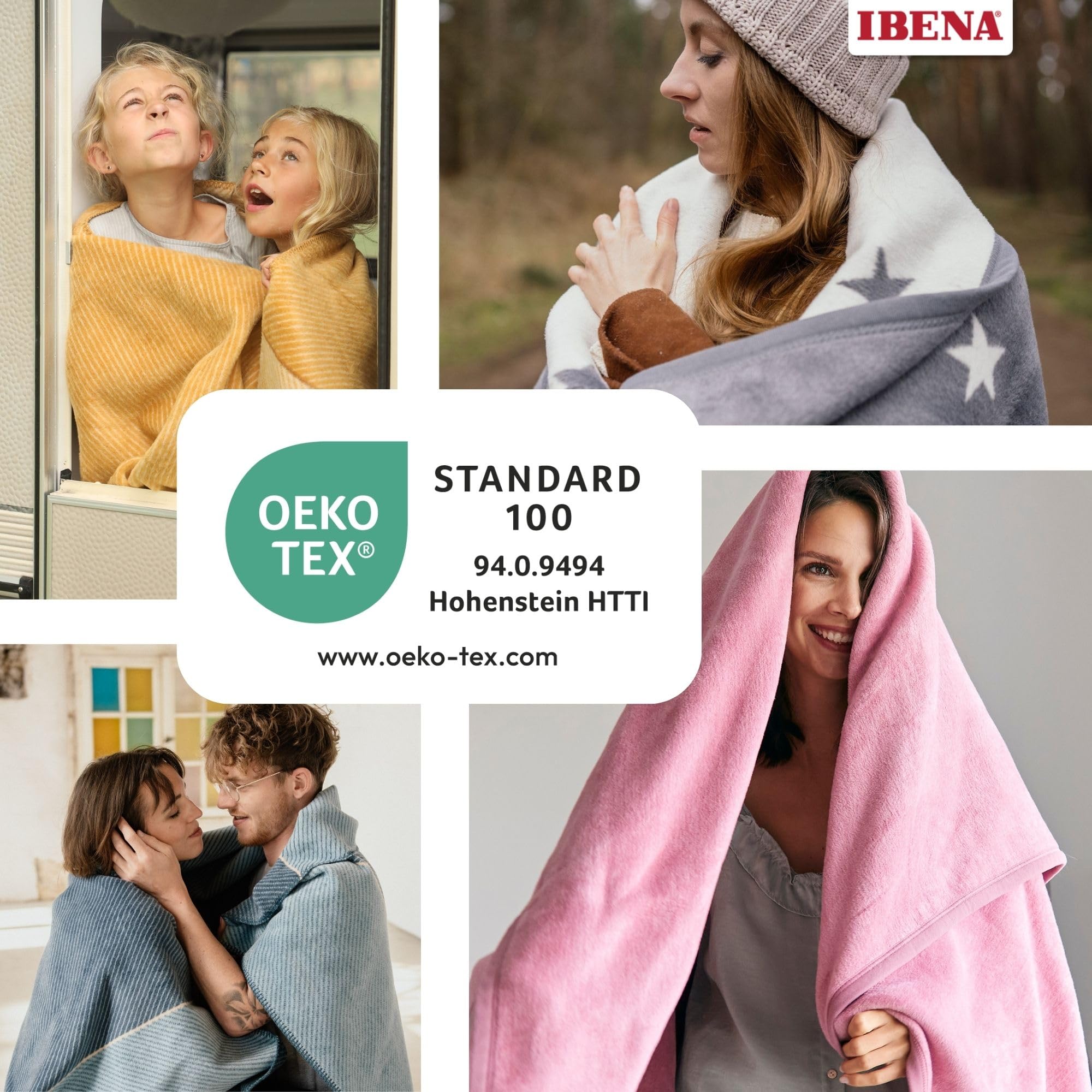 Ibena Granada Decke 150x200 cm – Kuscheldecke beige braun, pflegeleichte und kuschelweiche Baumwollmischdecke mit tollem Karomuster