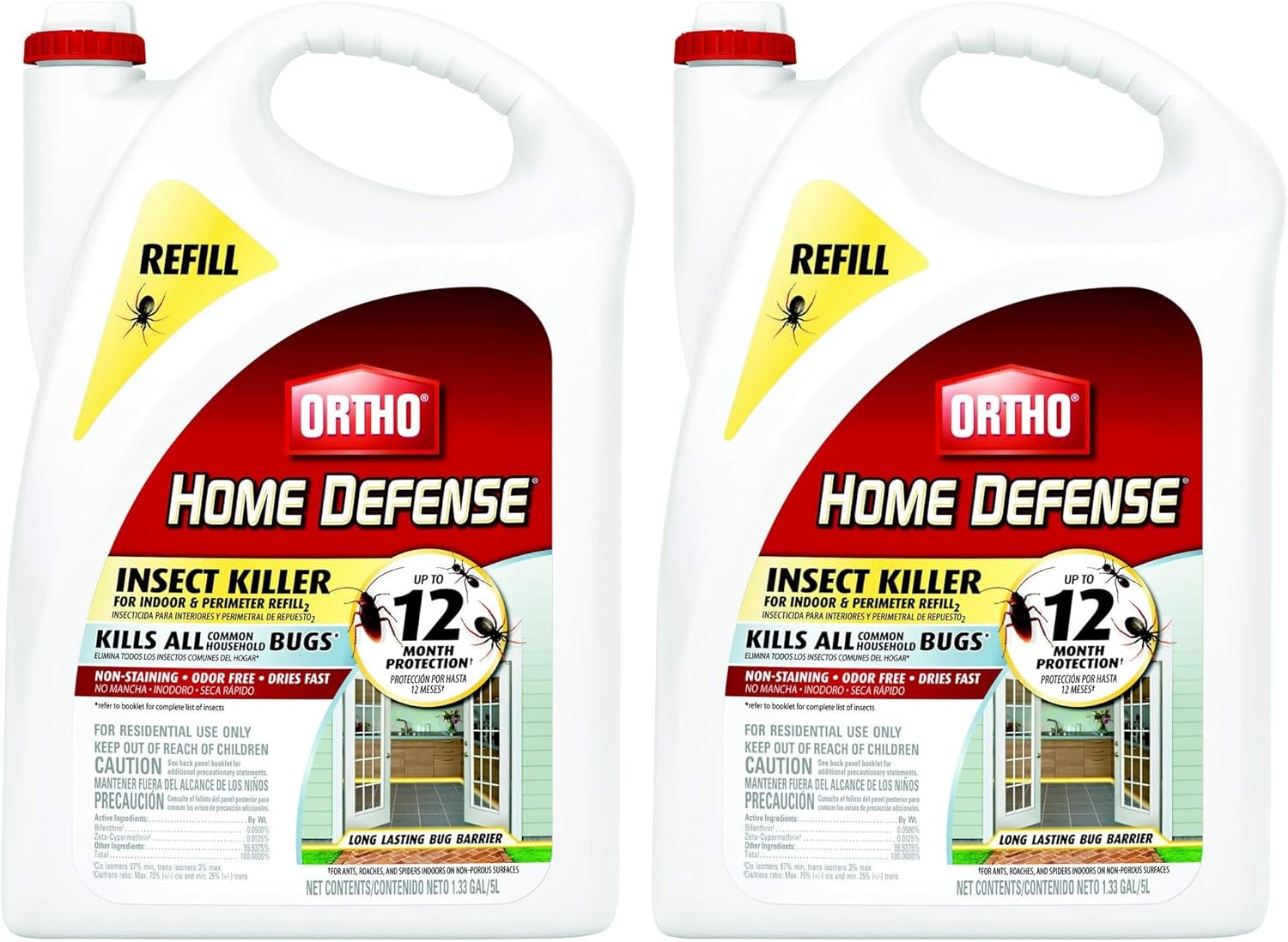 Ortho Home Defense – Insectos para interior y perímetro de repuesto, 1.33 galones, paquete de 2
